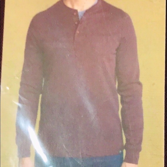 Other - Copper and Oak Long Sleeve Henley Shirt Burgundy